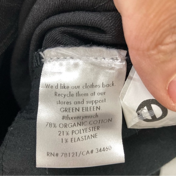 Eileen Fisher Waxed Black Jeans 10P Organic Cotton Coated Stretch Rock - Picture 14 of 16